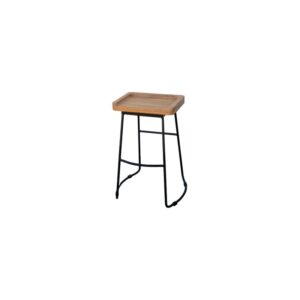 Wooden Stool with Metal Legs