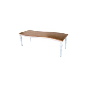 Wooden Table with White Legs