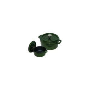 Round Enamel Green Pot